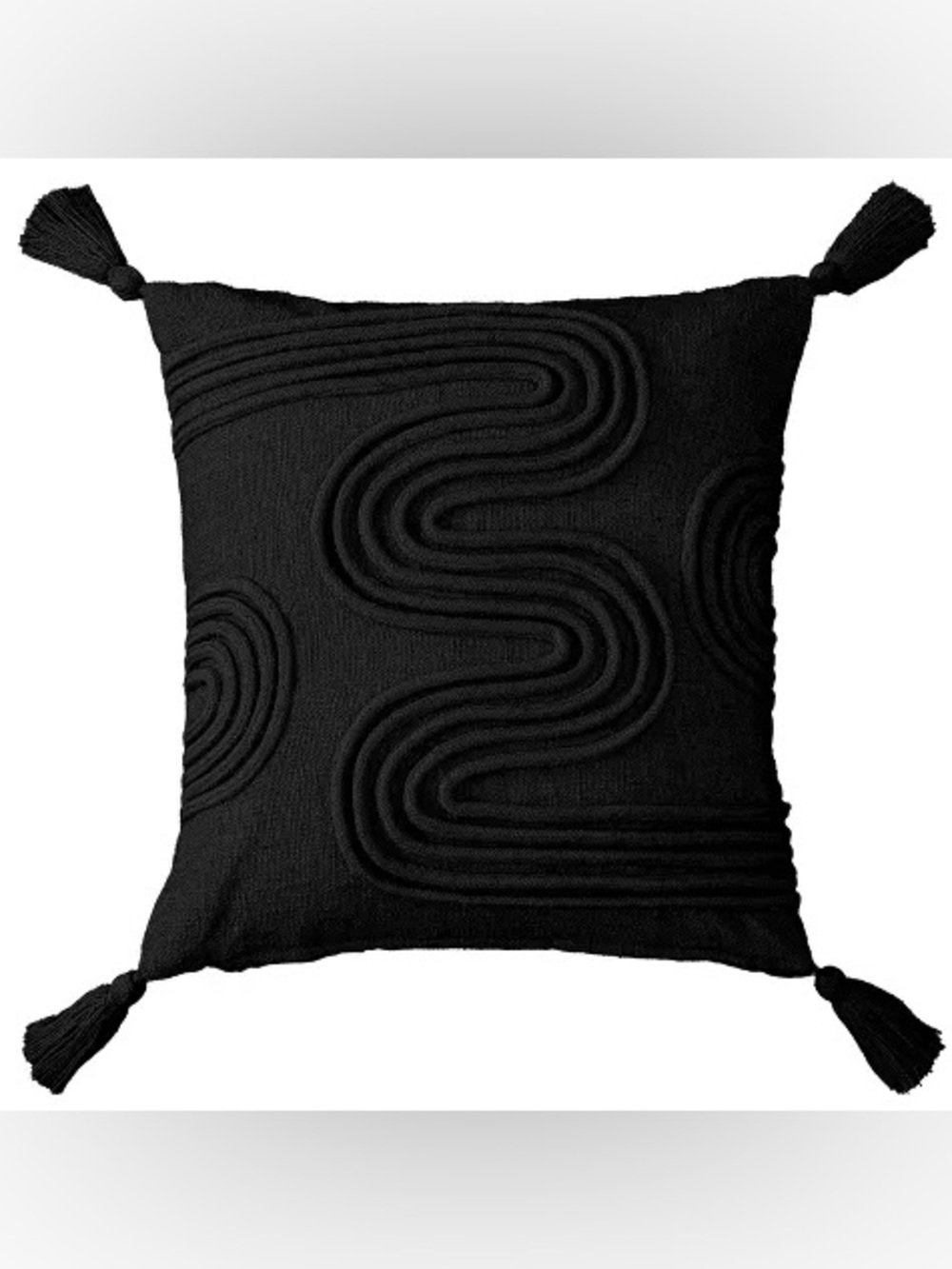 Set of 2 Lyra Square Throw Indoor Pillow Black 20"x20" Abstract Pattern, Cotton